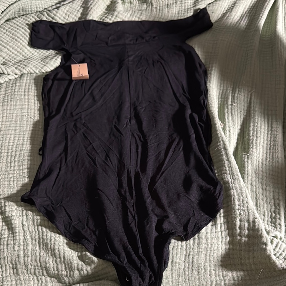 American Eagle Outfitters Off-Shoulder Black Bodysuit